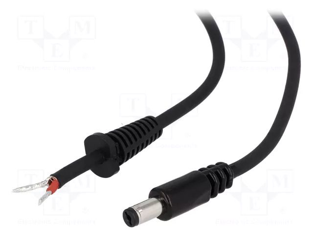 Cable; 2x1mm2; wires,DC 5,5/1,7 plug; straight; black; 1.5m BQ CABLE DC.CAB.1810.0150