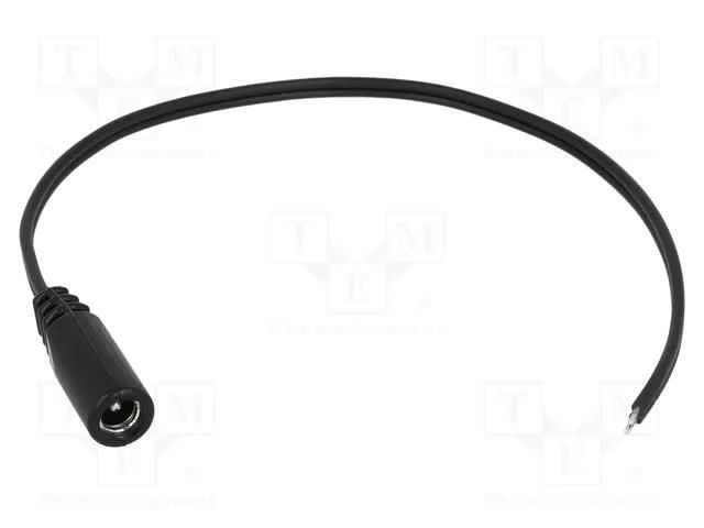 Cable; 2x0.5mm2; wires,DC 5,5/2,1 socket; straight; black; 2.5m BQ CABLE DC.CAB.2000.0250