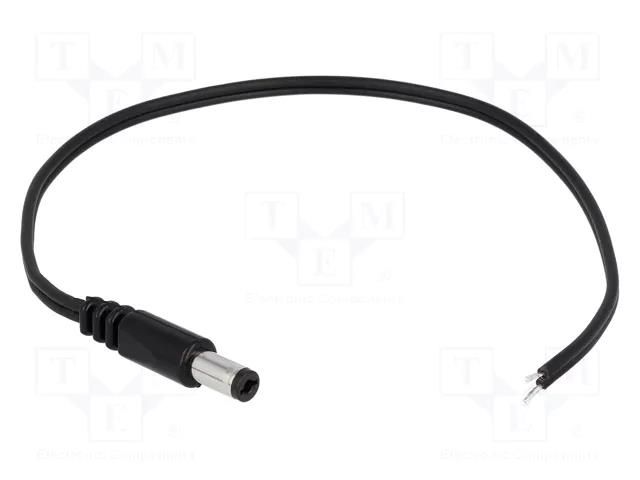Cable; 2x0.5mm2; wires,DC 5,5/2,1 plug; straight; black; 3m BQ CABLE DC.CAB.2200.0300