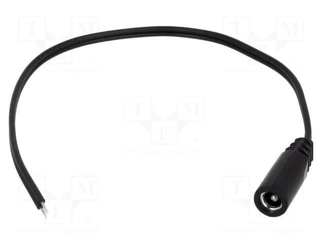 Cable; 2x0.5mm2; wires,DC 5,5/2,5 socket; straight; black; 1.5m BQ CABLE DC.CAB.2400.0150