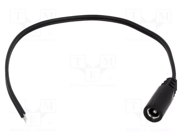Cable; 2x0.5mm2; wires,DC 5,5/2,5 socket; straight; black; 1.5m BQ CABLE DC.CAB.2400.0150