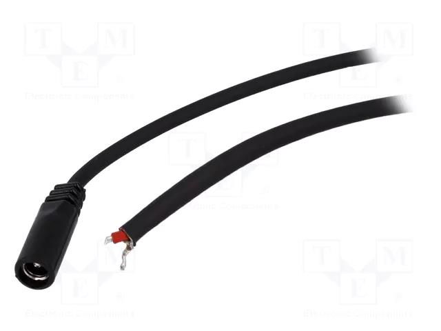 Cable; 2x1mm2; wires,DC 5,5/2,5 socket; straight; black; 1.5m BQ CABLE DC.CAB.2410.0150