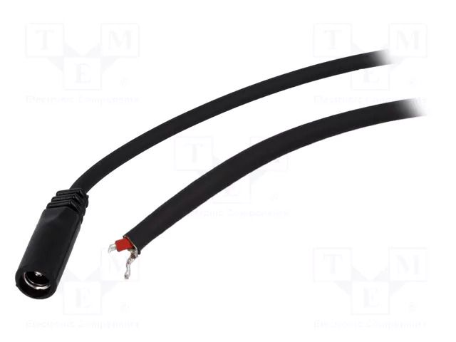 Cable; 2x1mm2; wires,DC 5,5/2,5 socket; straight; black; 1.5m BQ CABLE DC.CAB.2410.0150