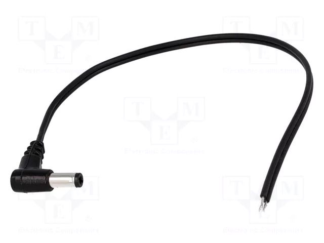 Cable; 2x0.5mm2; wires,DC 5,5/2,5 plug; angled; black; 1.5m BQ CABLE DC.CAB.2601.0150