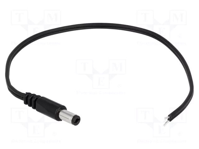 Cable; 2x0.5mm2; wires,DC 5,5/2,1 plug; straight; black; 0.2m BQ CABLE DC.CAB.2200.0020