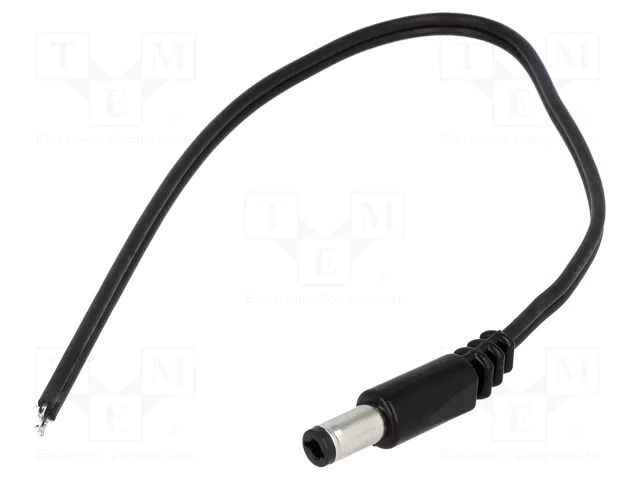 Cable; 2x0.5mm2; wires,DC 5,5/2,5 plug; straight; black; 0.2m BQ CABLE DC.CAB.2600.0020