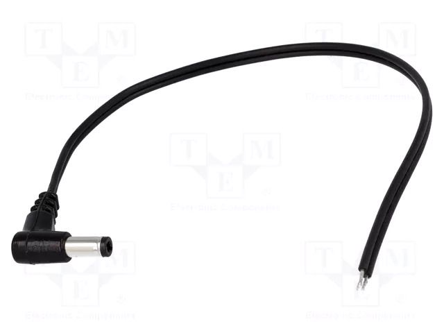 Cable; 2x0.5mm2; wires,DC 5,5/2,5 plug; angled; black; 0.2m BQ CABLE DC.CAB.2601.0020