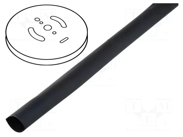 Heat shrink sleeve; glued; 3: 1; 6.4mm; black; polyolefine; reel CYG/KTG CB-DWT6.4-3X-BK