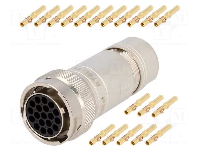 Connector: circular; plug; for cable; PIN: 19; female; crimped; IP67 AMPHENOL RT061619SNH-K