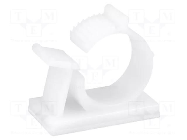 Self-adhesive cable holder; 11÷13.3mm; polyamide; natural FIX&FASTEN FIX-AWC-2