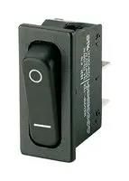ROCKER SWITCH, SPST, 10A, 250VAC, BLACK 01831.1107-02