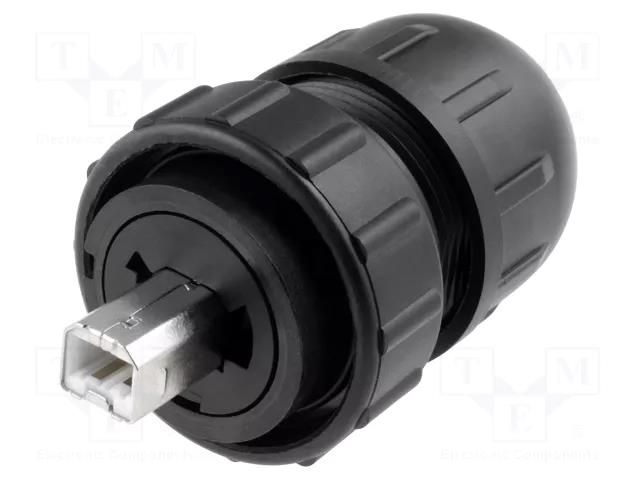 Connector: USB B; plug; Data-Con-X; for cable; straight; USB 2.0 SWITCHCRAFT DCC-USBBB-310