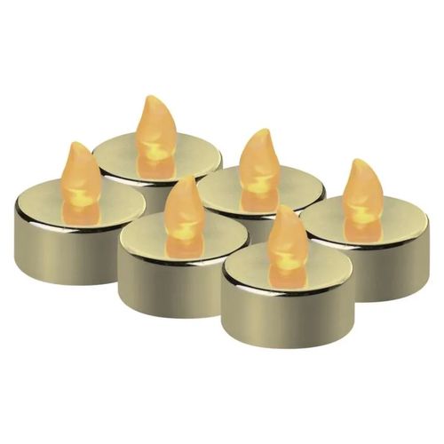 LED decoration – 6x tealight, gold, 6x CR2032, indoor, vintage, EMOS DCCV13 8592920093764