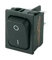 ROCKER SWITCH, DPST, 20A, 250VAC, BLACK 01832.9105-00