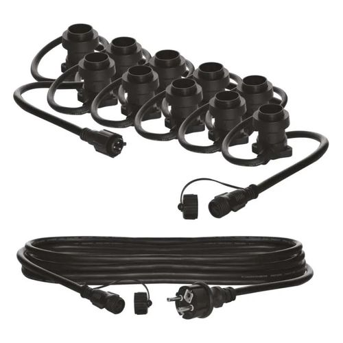 Interconnecting light chain for 10x E27 bulbs, START SET, 7.35 m, outdoor and indoor, EMOS DCPZ01 8592920094020