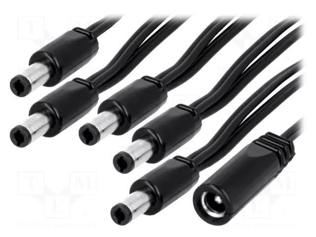 Cable; 2x0.5mm2; DC 5,5/2,5 plug x5,DC 5,5/2,5 socket; straight ESPE DC.SPL.1000.0035