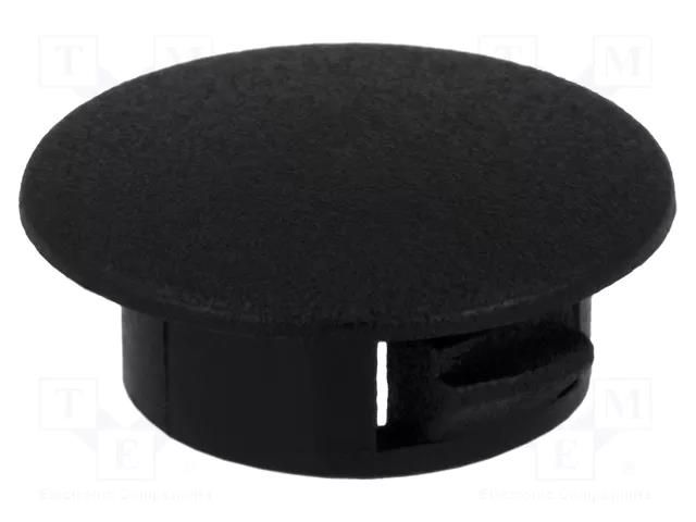 Stopper; H: 5.5mm; Wall thick: 1.4mm; black; polyamide; UL94V-2 FIX&FASTEN FIX-M09S