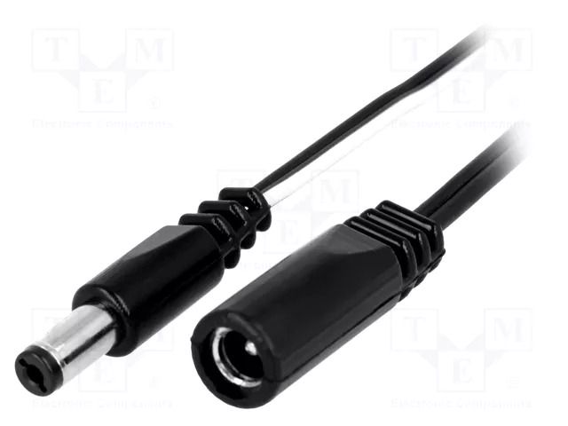Cable; 2x0.5mm2; DC 5,5/2,1 plug,DC 5,5/2,1 socket; straight BQ CABLE DC.EXT.0200.0180