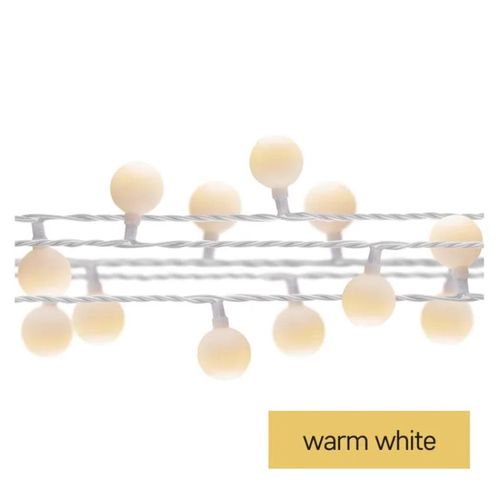 LED cherry light chain – 2.5 cm balls, 4 m, outdoor and indoor, warm white, timer, EMOS D5AW01 8592920096048