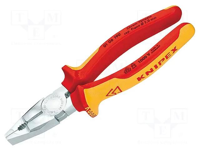 Pliers; insulated,universal; 190mm KNIPEX KNP.0106190
