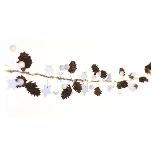 LED Christmas garland – cones, 1.7 m, 2x AA, indoor, warm white, EMOS DCGW04 8592920098998