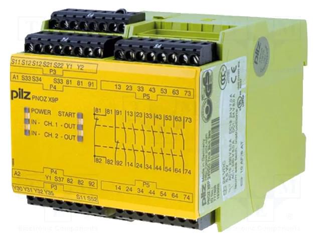 Module: safety relay; Usup: 24VDC; IN: 4; OUT: 11; PNOZ X9P C; IP40 PILZ PZ-787609