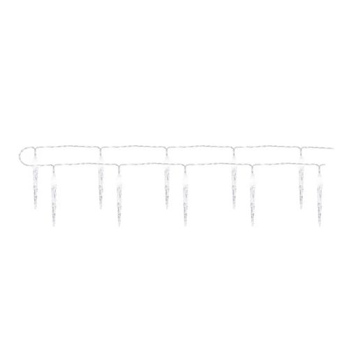 LED Christmas garland – 10x icicle, 1.35 m, 2x AA, indoor, cool white, timer, EMOS DCGC01 8592920093863
