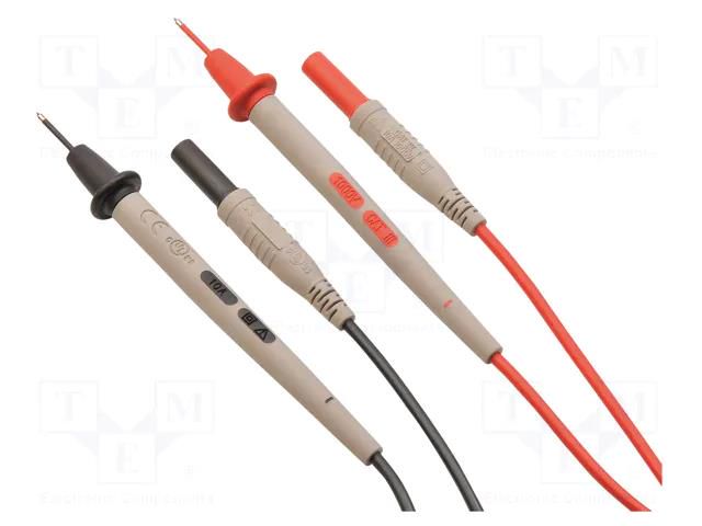 Test leads; Inom: 10A; Len: 1m; probe tip,banana plug 4mm AXIOMET AX-TLS-002B