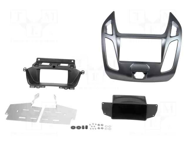 Radio frame; Ford; 2 DIN; silver PER.PIC. RAM-40.483.2