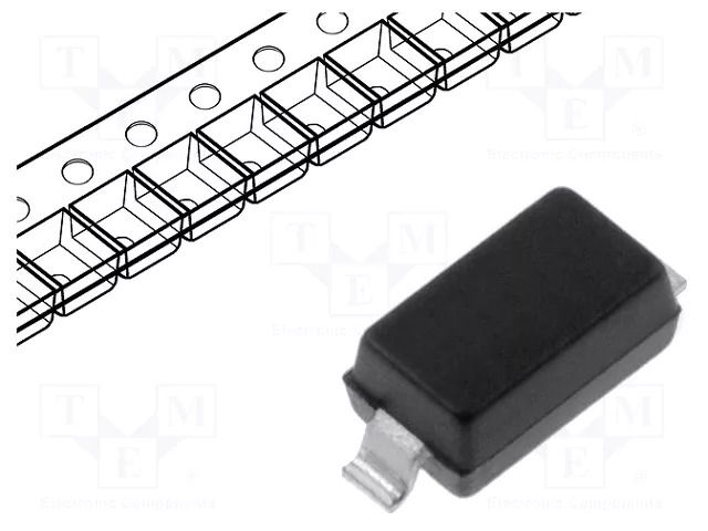 Diode: Zener; 0.5W; 2.7V; SMD; 7 inch reel; SOD123; single diode VISHAY BZT52C2V7-E3-08