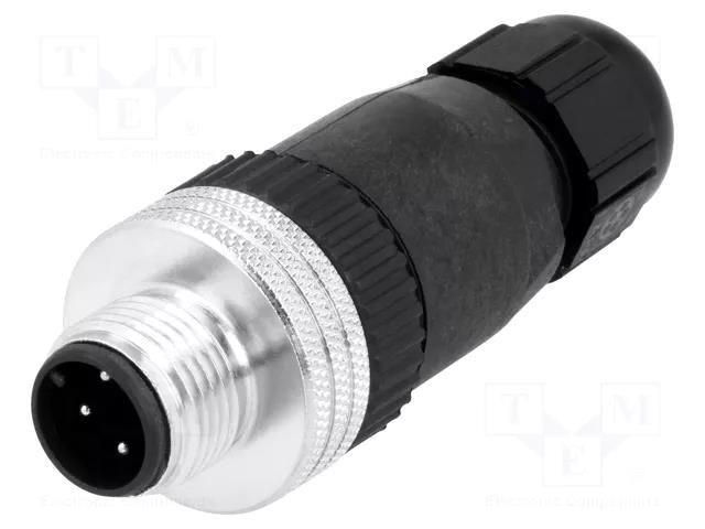 Connector: M12; plug; PIN: 4; male; Micro-Change; straight; IP67 MOLEX MX-1200710038