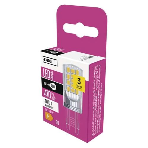 LED Bulb Classic JC / G9 / 4 W (40 W) / 470 lm / neutral white, EMOS ZQ9545 8592920119099