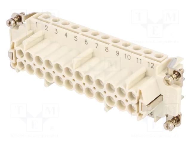 Connector: HDC; contact insert; female; GWconnect; PIN: 24; 16A MOLEX MX-93601-0297