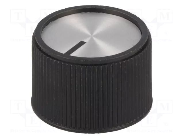 Knob; with pointer; aluminium,thermoplastic; Øshaft: 6mm; black OKW A1324260