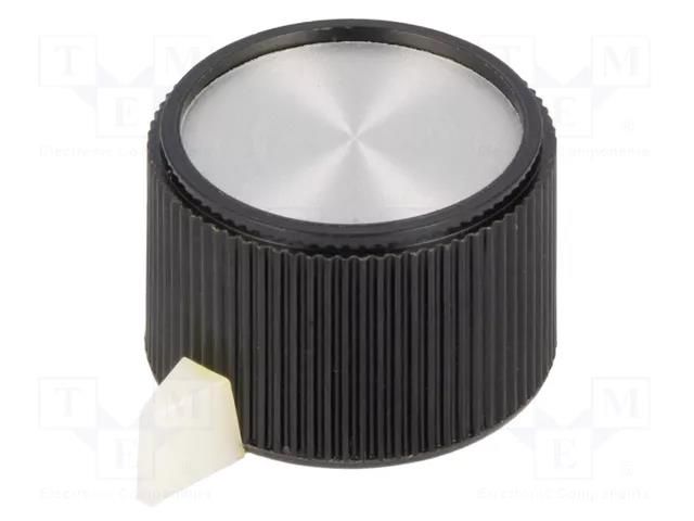 Knob; with pointer; aluminium,thermoplastic; Øshaft: 6mm; black OKW A1318560