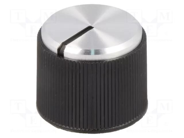 Knob; with pointer; aluminium,thermoplastic; Øshaft: 6mm; black OKW A1318260