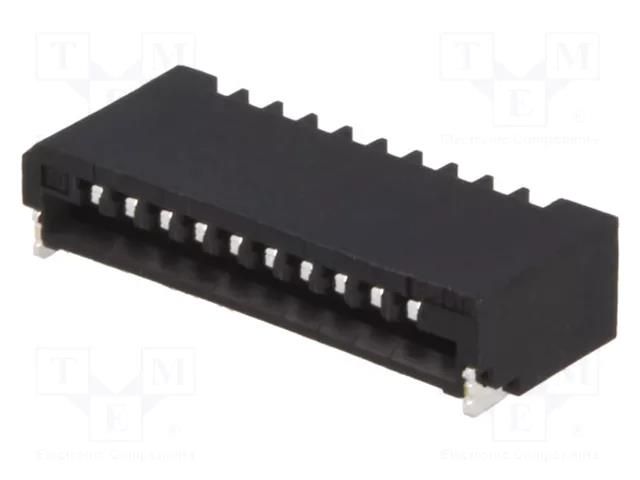 Connector: FFC/FPC; SMT; 50V; 0.5A; PIN: 10; 1mm; horizontal; Non-ZIF JST 10FMN-SMT-A-TF