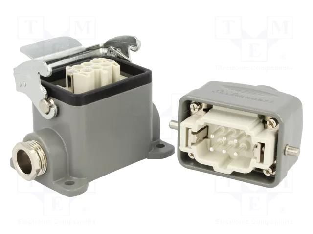 Connector: HDC; male + female; S-E; PIN: 6; 6+PE; size 6B; straight MOLEX MX-93603-0048