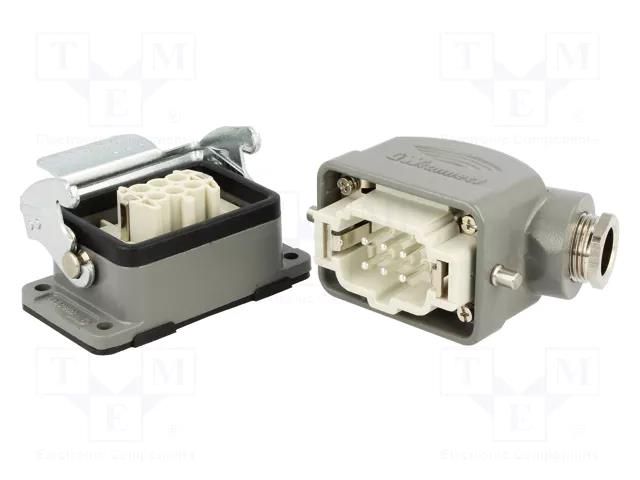 Connector: HDC; male + female; S-E; PIN: 6; 6+PE; size 6B; angled MOLEX MX-93603-0042