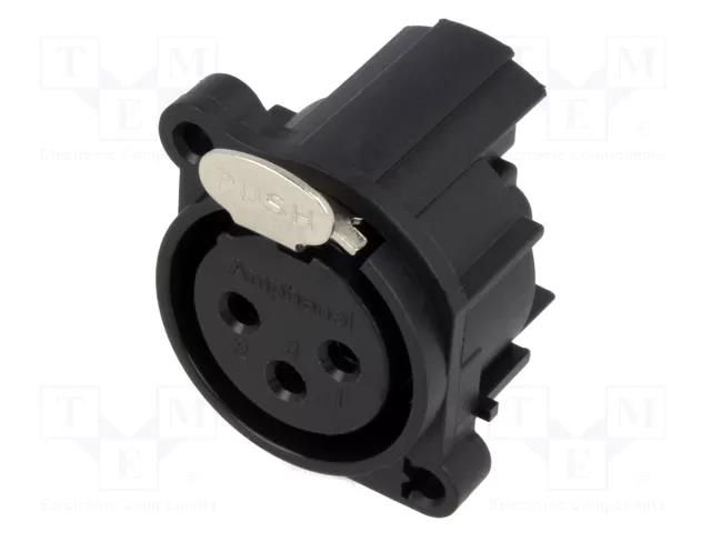 Connector: XLR; socket; female; 6A; 133V; PIN: 3; angled 90°; THT AMPHENOL AC3FAH-AU-PRE