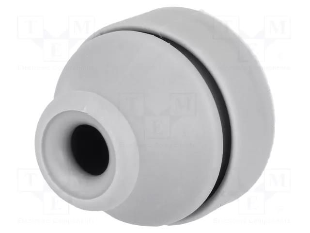 Grommet; Ømount.hole: 16mm; elastomer thermoplastic TPE; grey TRELLEBORG T-VET5-7