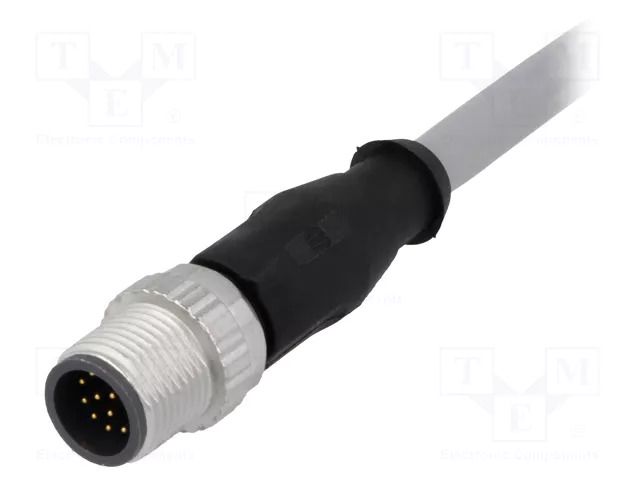 Connector: M12; plug; male; PIN: 12; straight; cables; 10m HARTING 21348400C79100