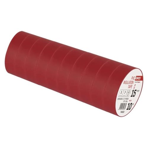 Insulating Tape PVC 15mm/10m red, EMOS F61513