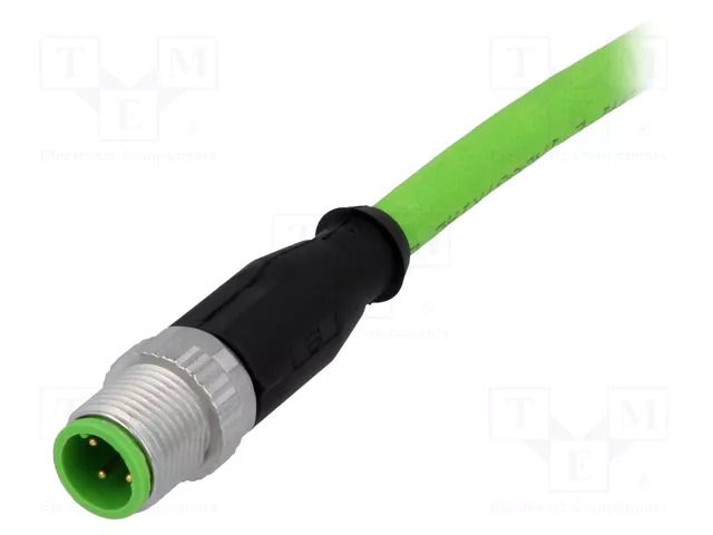 Connector: M12; plug; male; PIN: 4; straight; D code-Ethernet; 7.5m HARTING 21349200477075