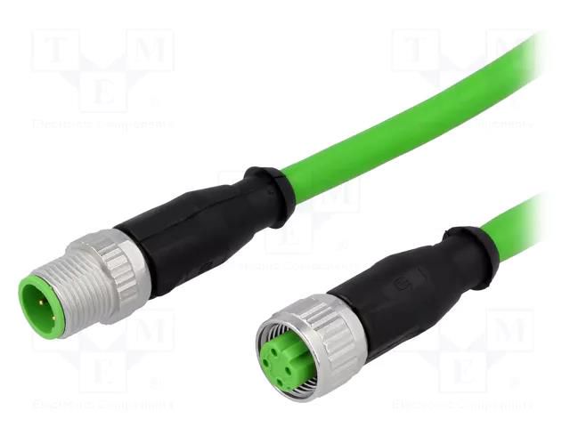 Cable: for sensors/automation; PIN: 4; plug; M12 male,M12 female HARTING 21349293477100