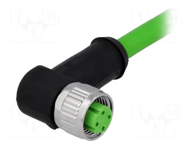 Connector: M12; plug; female; PIN: 4; angled 90°; D code-Ethernet HARTING 21349500405010