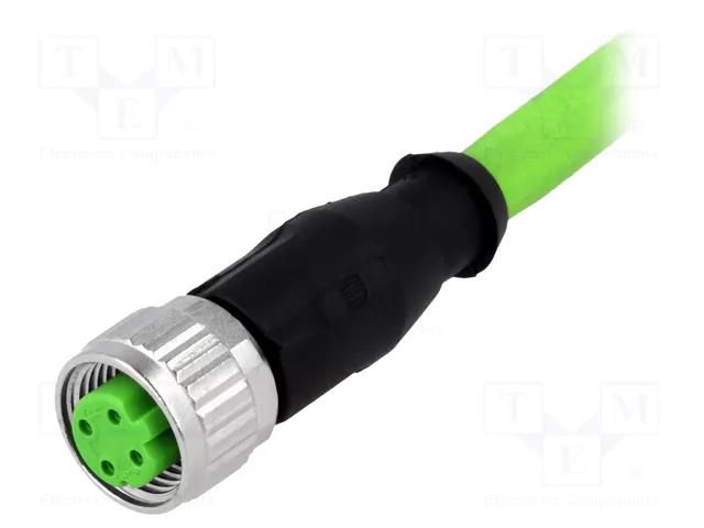 Connector: M12; plug; female; PIN: 4; straight; D code-Ethernet HARTING 21349300477010