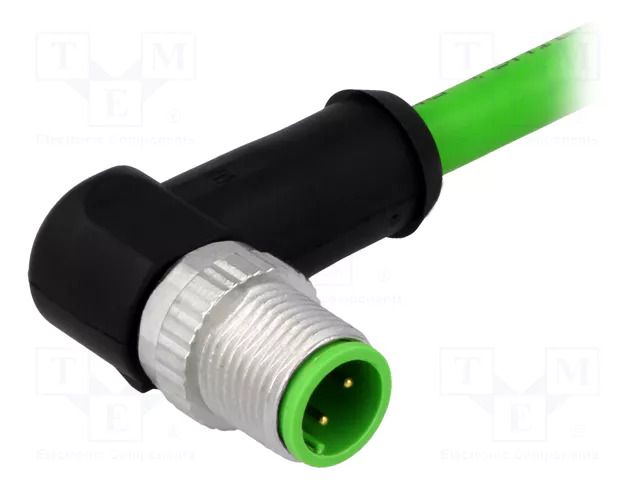 Connector: M12; plug; male; PIN: 4; angled 90°; D code-Ethernet HARTING 21349400405015