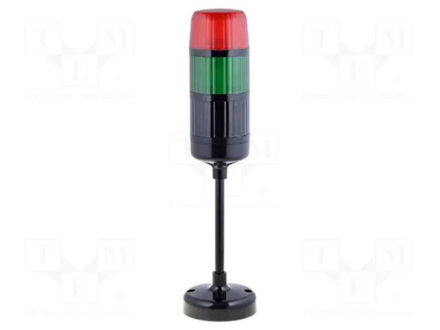 Signalling column; red/green; LED; 20÷30VDC; Sound level: 95dB W2 KS-AD2DCZP125RG
