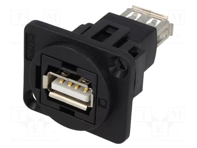 Coupler; socket; USB A socket,both sides; FT; straight; USB 2.0 CLIFF CP30208N